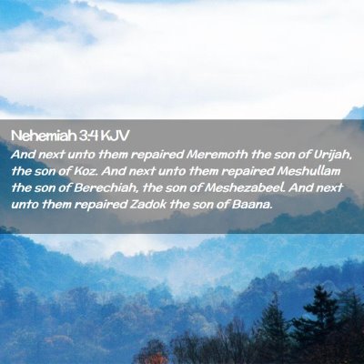 Nehemiah 3:4 KJV Free Bible Images