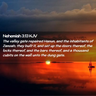 Nehemiah 3:13 KJV Free Bible Images