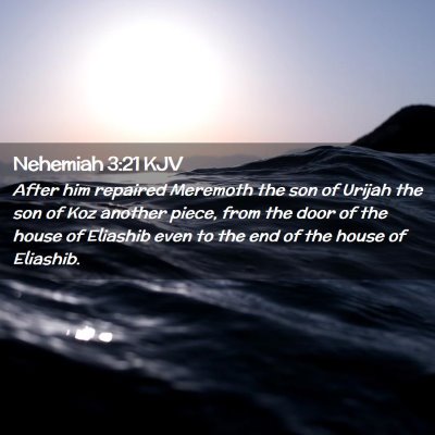 Nehemiah 3:21 KJV Free Bible Images