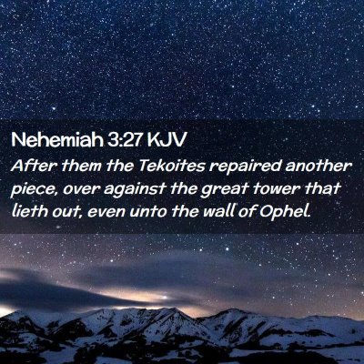 Nehemiah 3:27 KJV Free Bible Images