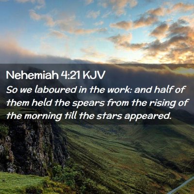 Nehemiah 4:21 KJV Free Bible Images