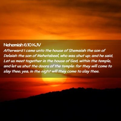 Nehemiah 6:10 KJV Free Bible Images