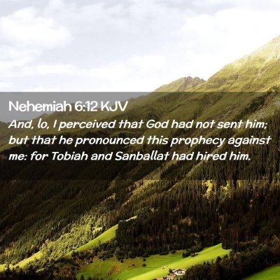 Nehemiah 6:12 KJV Free Bible Images