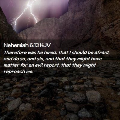 Nehemiah 6:13 KJV Free Bible Images