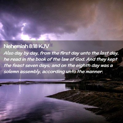 Nehemiah 8:18 KJV Free Bible Images