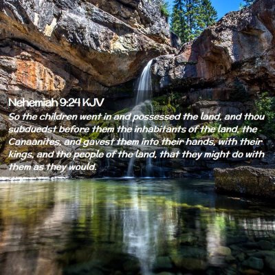 Nehemiah 9:24 KJV Free Bible Images