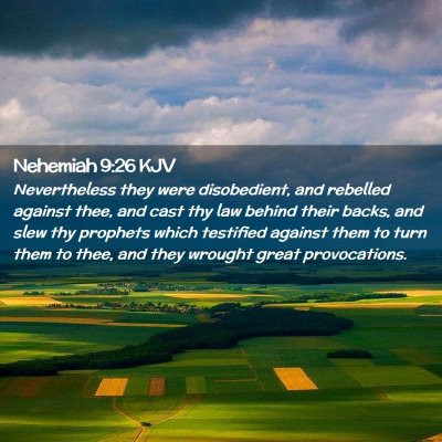 Nehemiah 9:26 KJV Free Bible Images