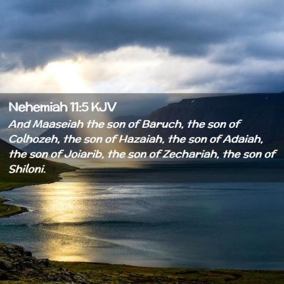 Nehemiah 11:5 KJV Free Bible Images