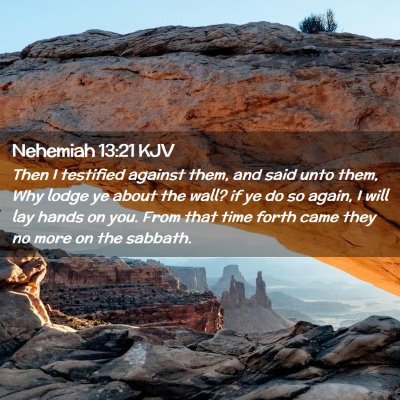 Nehemiah 13:21 KJV Free Bible Images