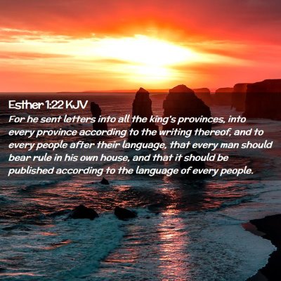 Esther 1:22 KJV Free Bible Images