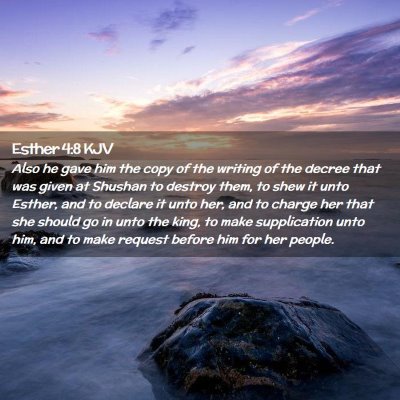 Esther 4:8 KJV Free Bible Images