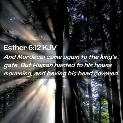 Esther 6:12 KJV Free Bible Images