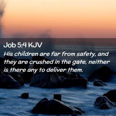 Job 5:4 KJV Free Bible Images