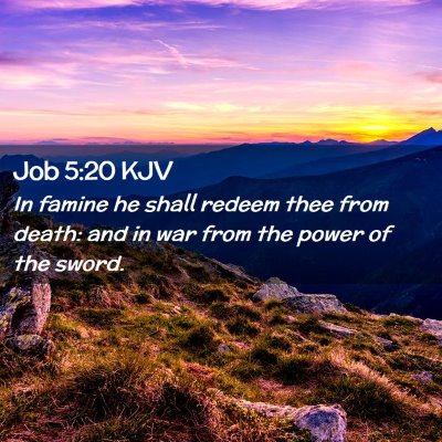 Job 5:20 KJV Free Bible Images