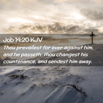 Job 14:20 KJV Free Bible Images