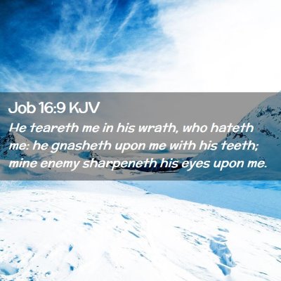 Job 16:9 KJV Free Bible Images