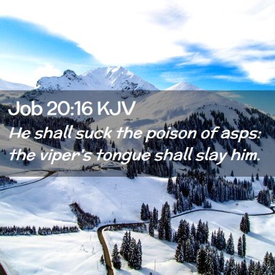 Job 20:16 KJV Free Bible Images