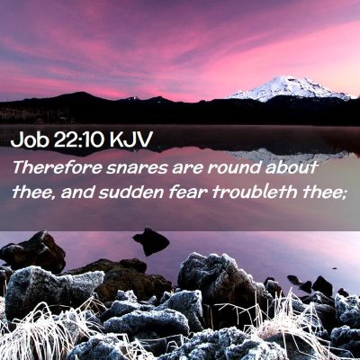 Job 22:10 KJV Free Bible Images