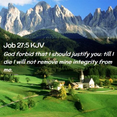 Job 27:5 KJV Free Bible Images