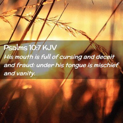 Psalms 10:7 KJV Free Bible Images