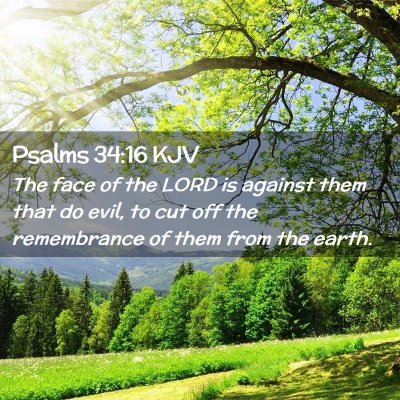 Psalms 34:16 KJV Free Bible Images