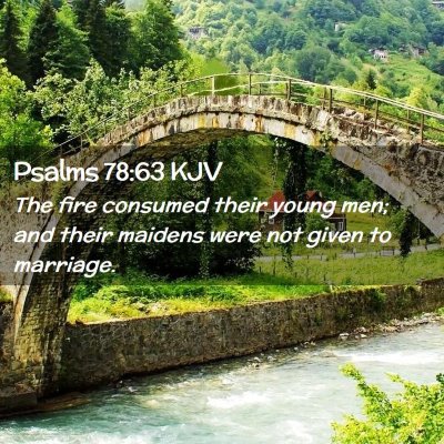 Psalms 78:63 KJV Free Bible Images