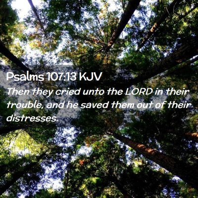 Psalms 107:13 KJV Free Bible Images