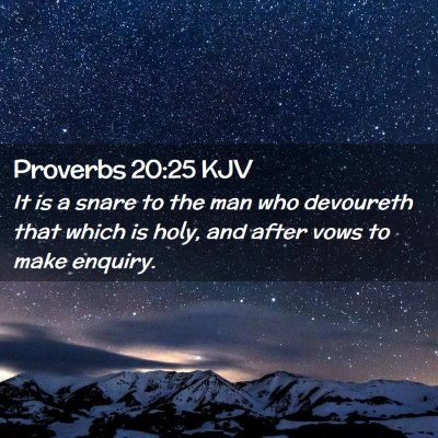 Proverbs 20:25 KJV Free Bible Images