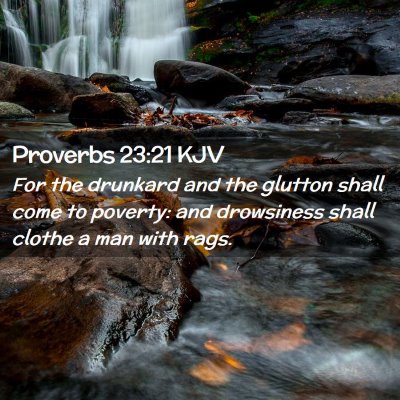 Proverbs 23:21 KJV Free Bible Images