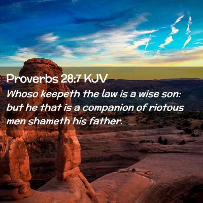 Proverbs 28:7 KJV Free Bible Images