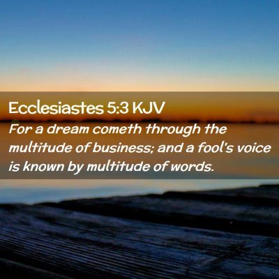 Ecclesiastes 5:3 KJV Free Bible Images