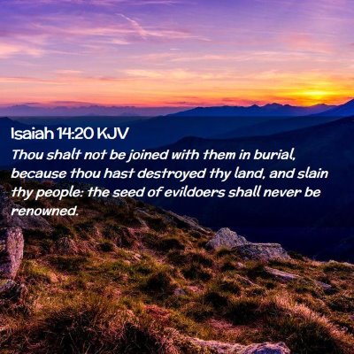 Isaiah 14:20 KJV Free Bible Images