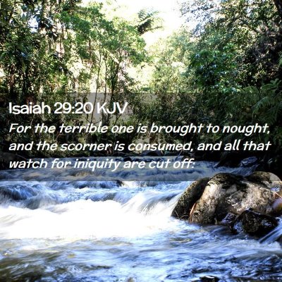 Isaiah 29:20 KJV Free Bible Images