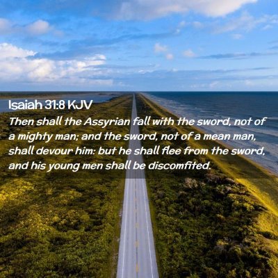 Isaiah 31:8 KJV Free Bible Images