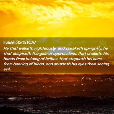 Isaiah 33:15 KJV Free Bible Images