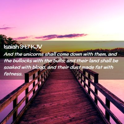 Isaiah 34:7 KJV Free Bible Images