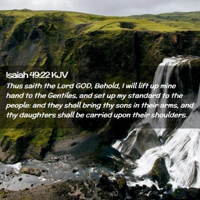 Isaiah 49:22 KJV Free Bible Images