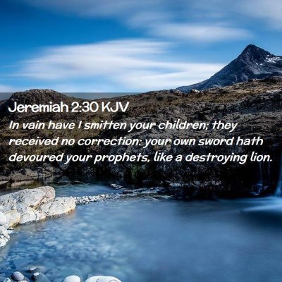 Jeremiah 2:30 KJV Free Bible Images