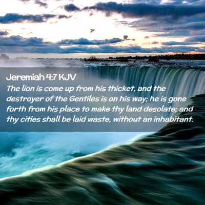 Jeremiah 4:7 KJV Free Bible Images