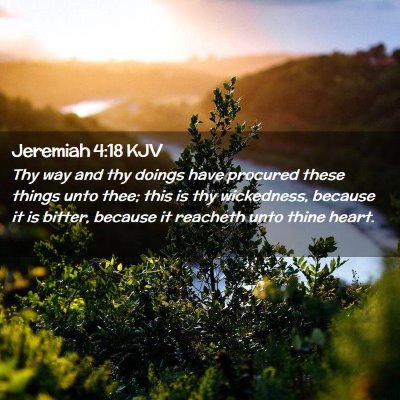 Jeremiah 4:18 KJV Free Bible Images