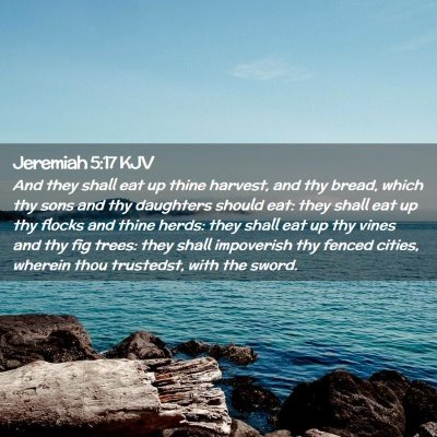 Jeremiah 5:17 KJV Free Bible Images