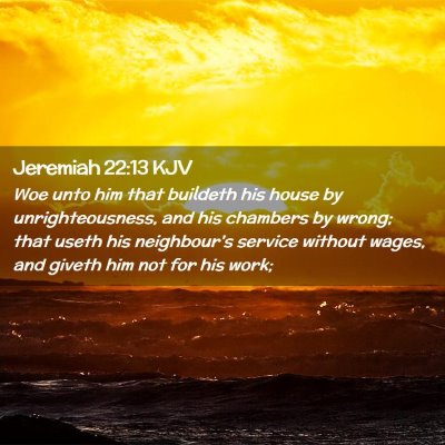 Jeremiah 22:13 KJV Free Bible Images