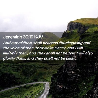 Jeremiah 30:19 KJV Free Bible Images