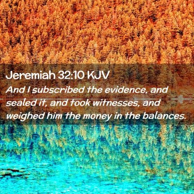 Jeremiah 32:10 KJV Free Bible Images