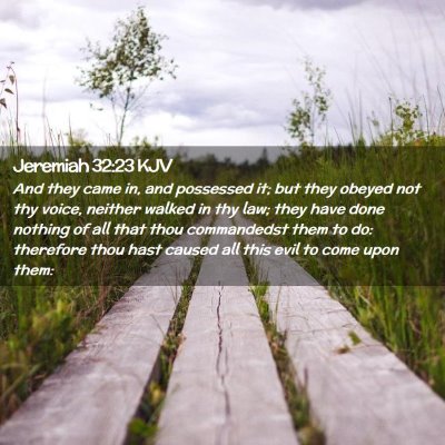 Jeremiah 32:23 KJV Free Bible Images