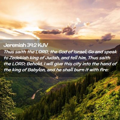 Jeremiah 34:2 KJV Free Bible Images