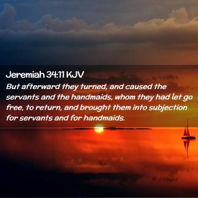 Jeremiah 34:11 KJV Free Bible Images