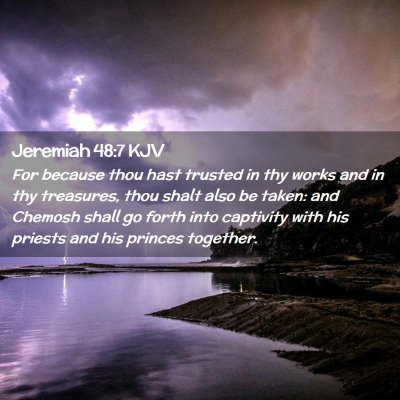 Jeremiah 48:7 KJV Free Bible Images