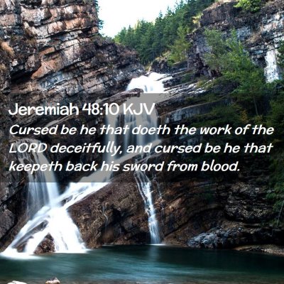 Jeremiah 48:10 KJV Free Bible Images