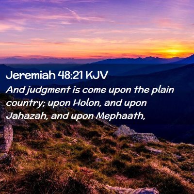 Jeremiah 48:21 KJV Free Bible Images